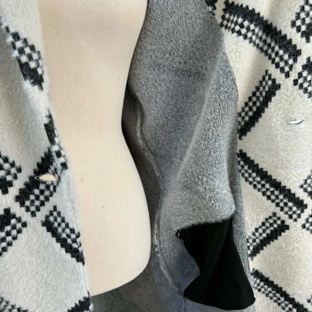 Joseph Ribkoff Checkered Jacket | Vanilla & Black | Style 223952 | Size S/P - Picture 13 of 15
